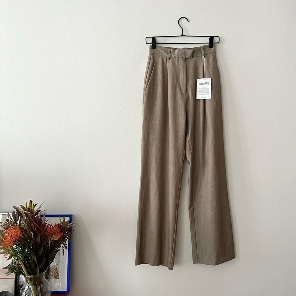 Djerf Avenue Taupe Wide-Leg Trousers